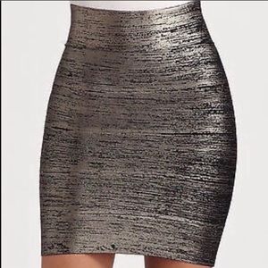 NWT BCBG MaxAzria Gunmetal Bandage Skirt